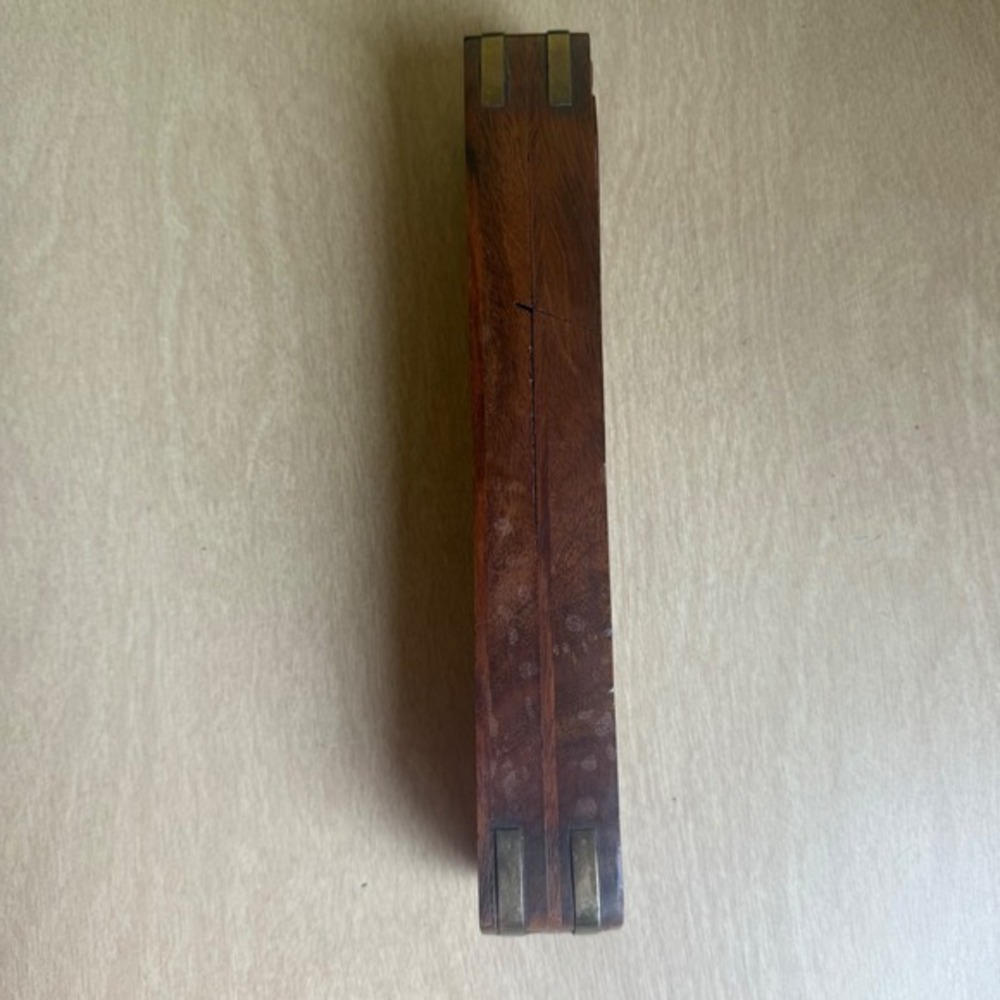 Vintage Storage Box With Brass Decoration Wooden Incense Stick Holder pencil - Picture 4 of 9